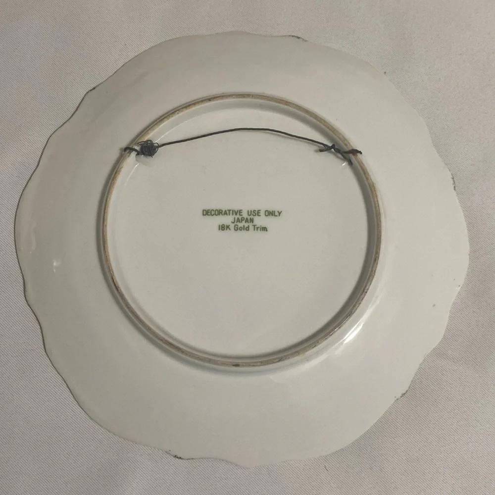 THE LORD'S PRAYER Decorative Porcelain Plate w 18K Gold Trim